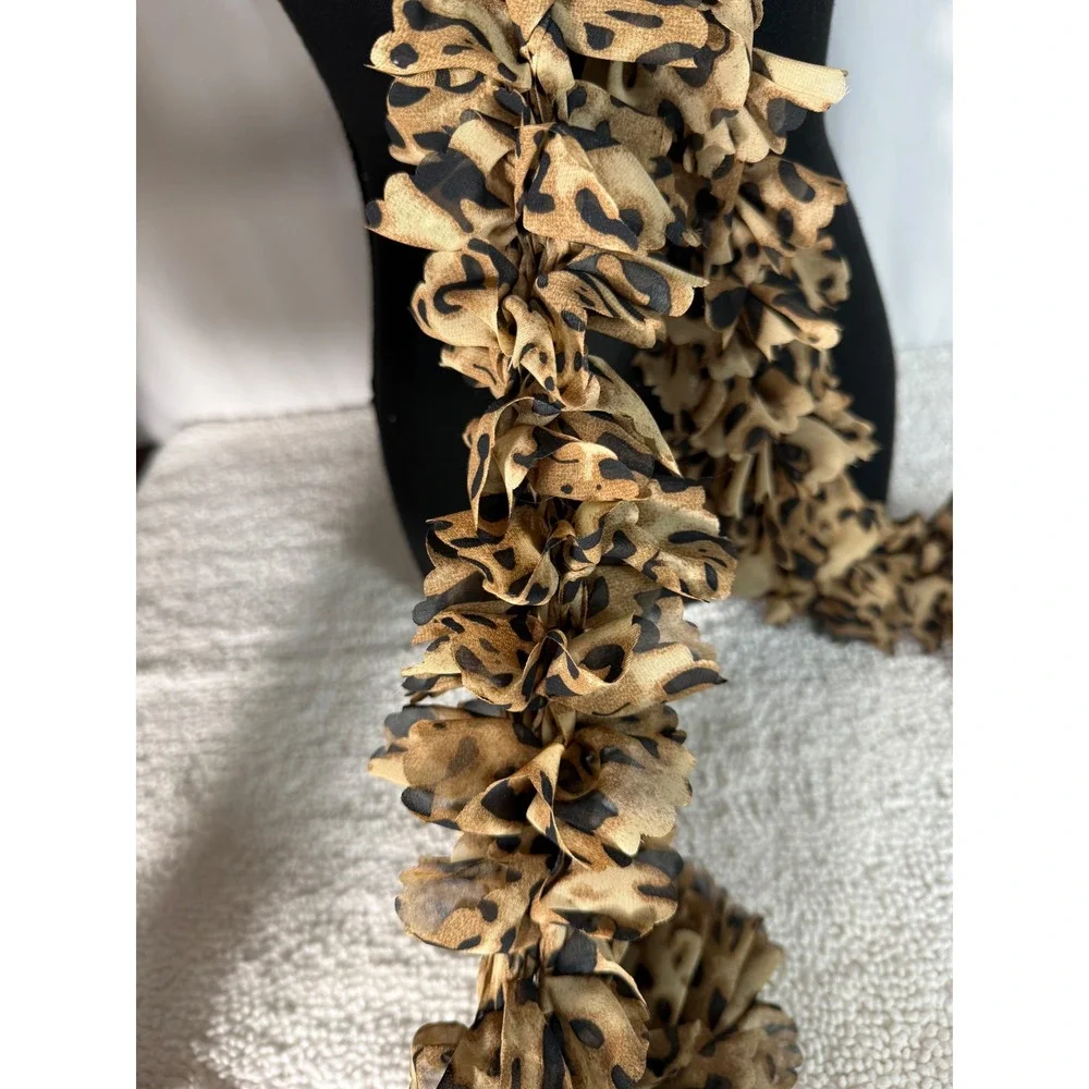 Chic‎ Ruffle Leopard Print Scarf Shawl Wrap
